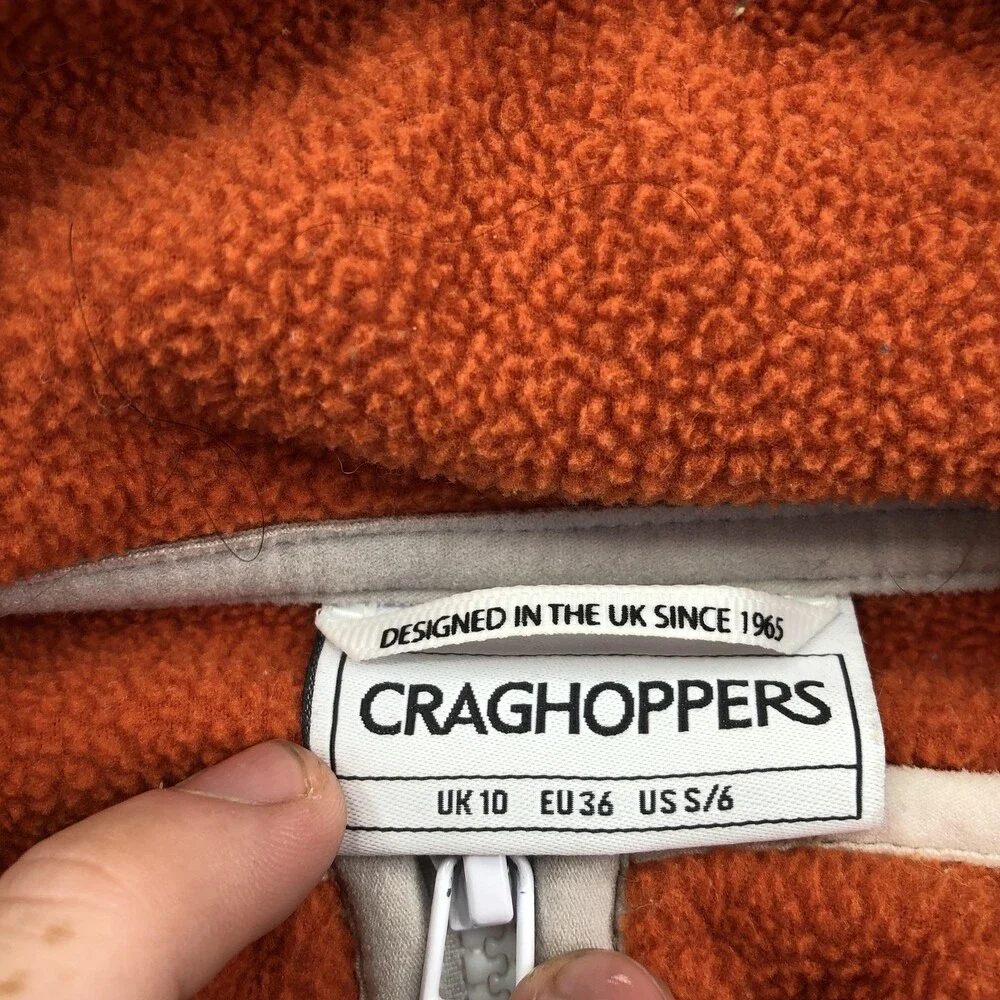 Craghoppers Jacket Womens Small Orange Half Zip Fleece Hiking Pullover Top - Picture 6 of 10